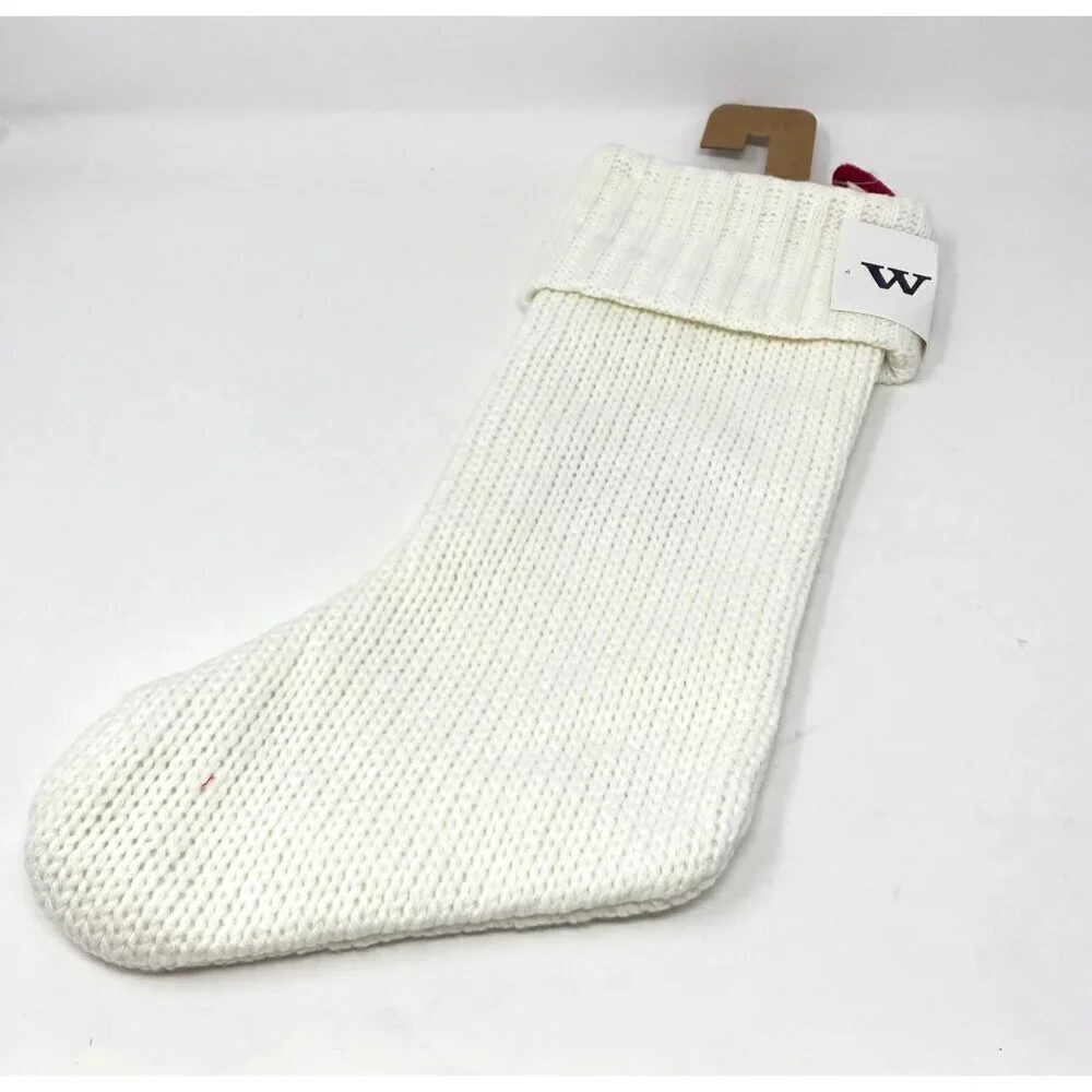 Target Wondershop Knit Monogram Christmas Stocking White Red Wondershop™ 20